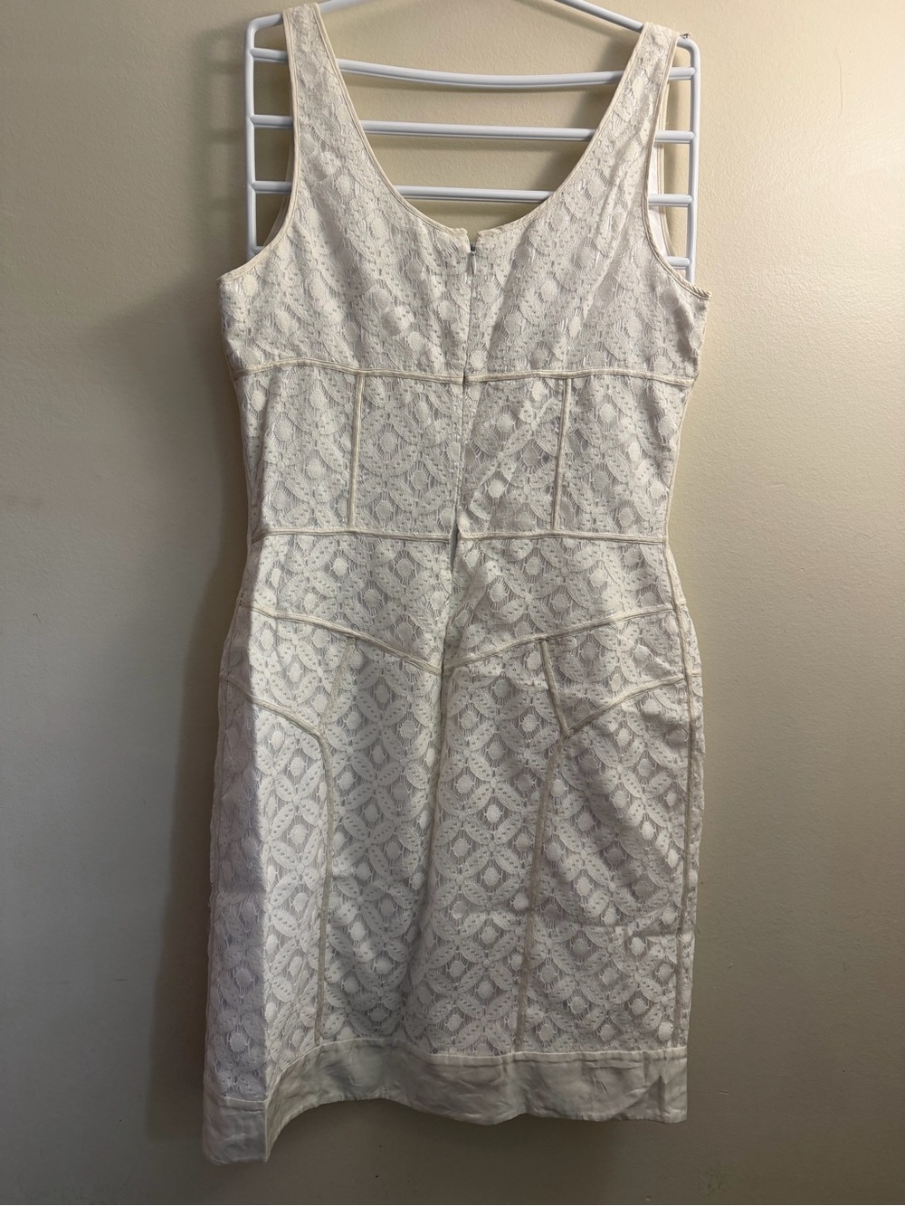 Andrew Marc Cream Lace Midi Dress
